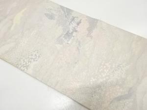 アンティーク　田舎風景模様織り出し袋帯（材料）